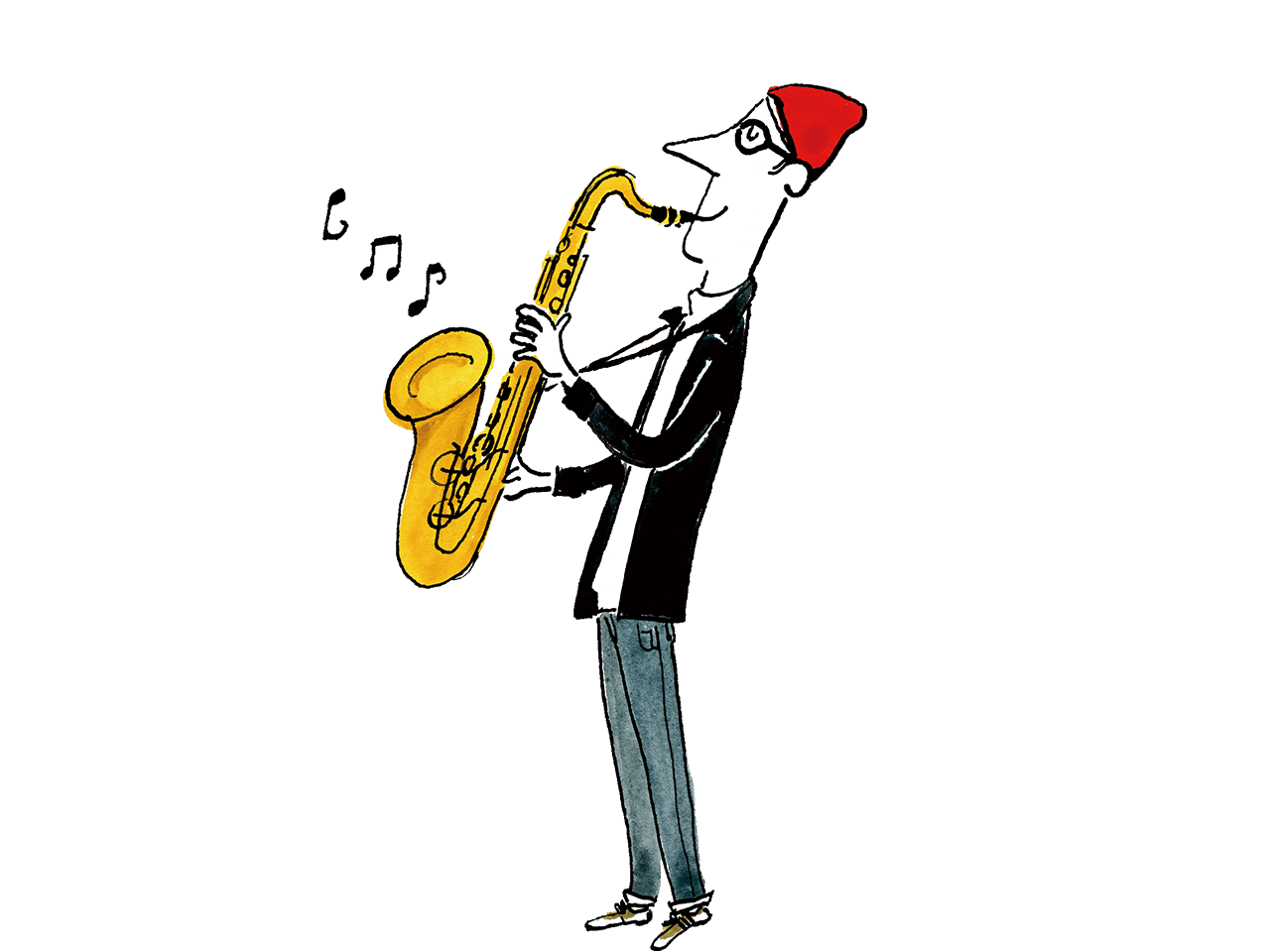 ジャズサックス イラスト画像
