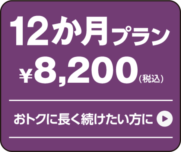 12か月プラン ¥8,200(税込) おトクに長く続けたい方に